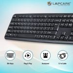 LAPCARE Alfa Keyboard 3 with Adjustable Kickstand, Capslock Indicator and 104 Keyboard Standard Key, USB - Image 2