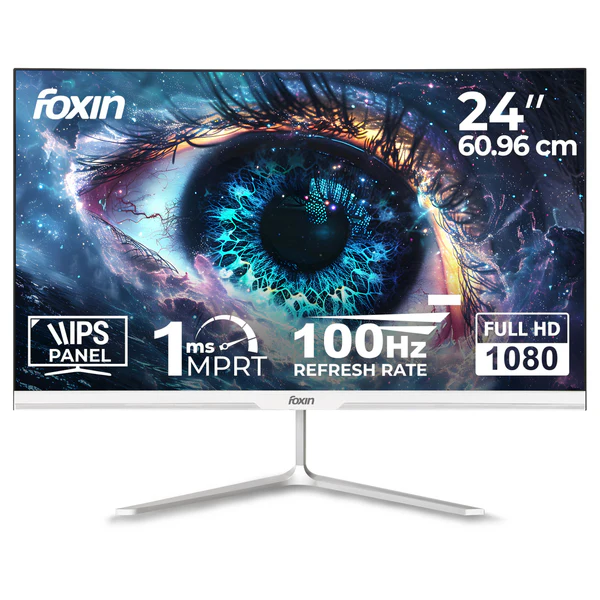 Foxin Elite 24-Inch Full HD IPS Monitor | 100Hz Refresh Rate | Frameless Design | Built-in Speakers